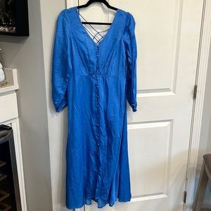 Free people blue silk cross detail back 👗